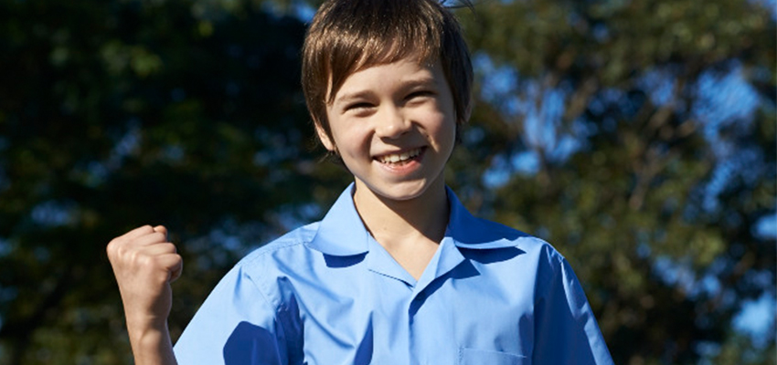 School uniform blue shirt